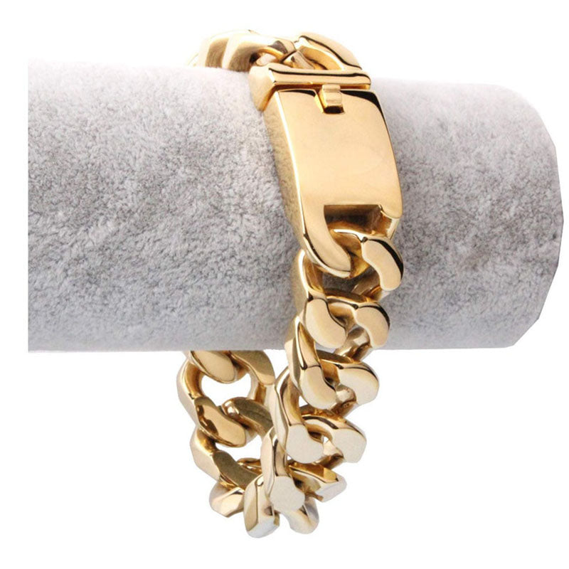 Hip hop 14MM Miami Cuban 14K Gold Bracelet