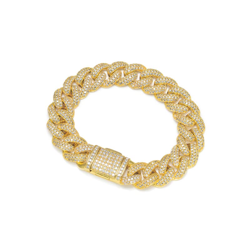 20MM 925 Silver VVS Moissanite Cuban Link Chain Bracelet for Men