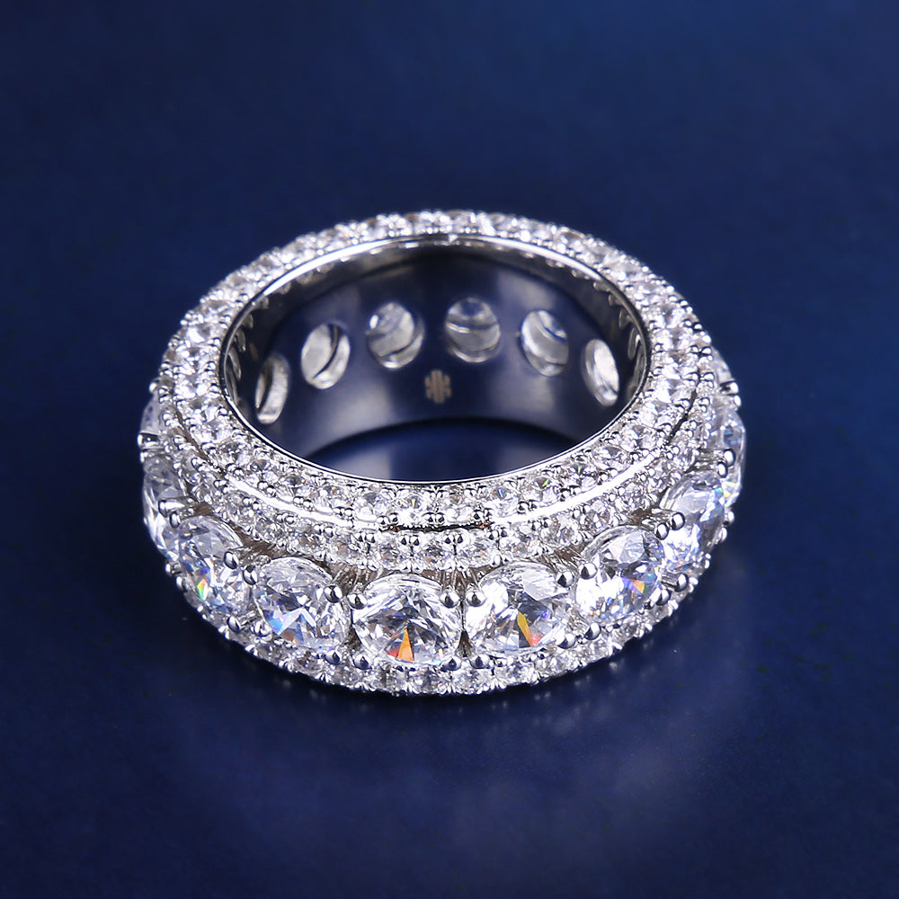 5MM Iced Out Diamond CZ Cuban Ring for Men