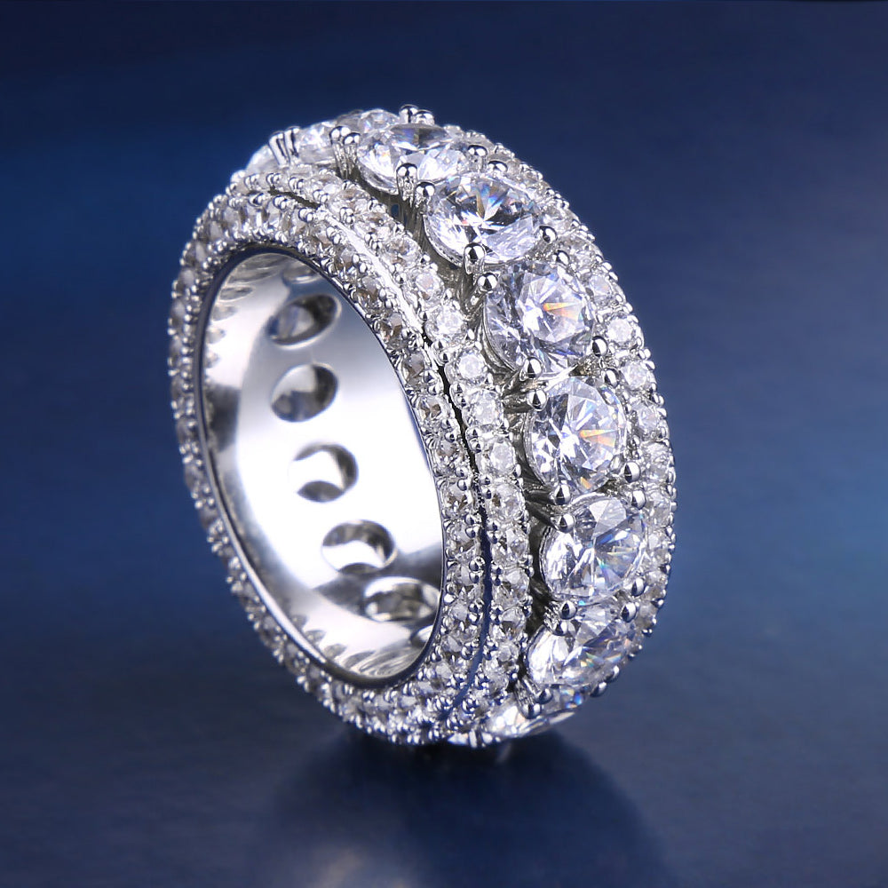 5MM Iced Out Diamond CZ Cuban Ring for Men