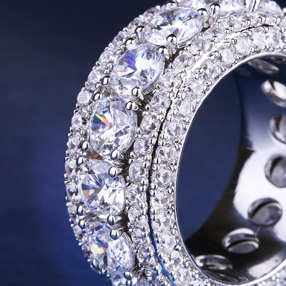5MM Iced Out Diamond CZ Cuban Ring for Men