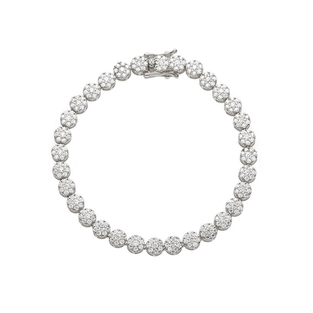 Moissanite Diamond Tennis Bracelet in 14K Gold-plated Sterling Silver  Media 2 of 7