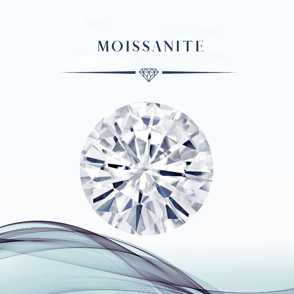 925 2-Tone Sterling Silver Moissanite Pendant Necklace For Women