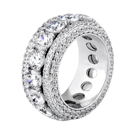 5MM Iced Out Diamond CZ Cuban Ring for Men
